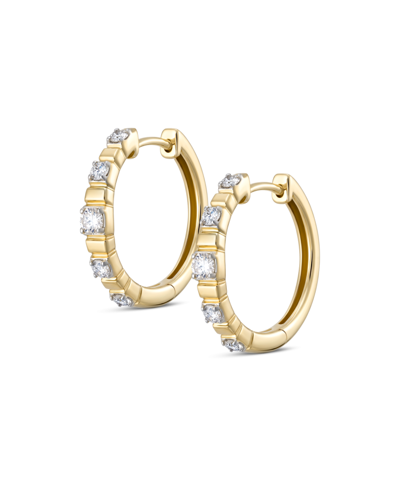 Yellow Gold earrings with diamonds