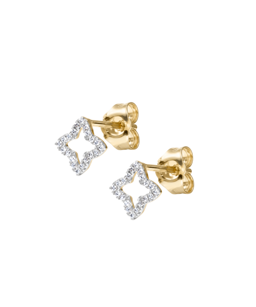 Yellow Gold earrings with diamonds