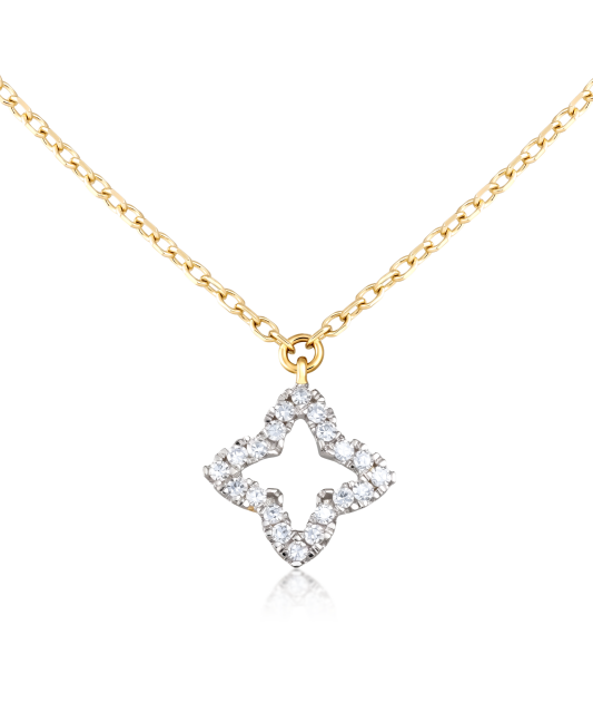 Yellow gold chain with diamond pendant