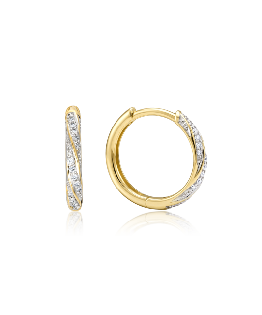 Yellow Gold earrings with diamonds