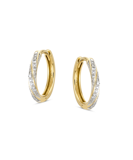 Yellow Gold earrings with diamonds