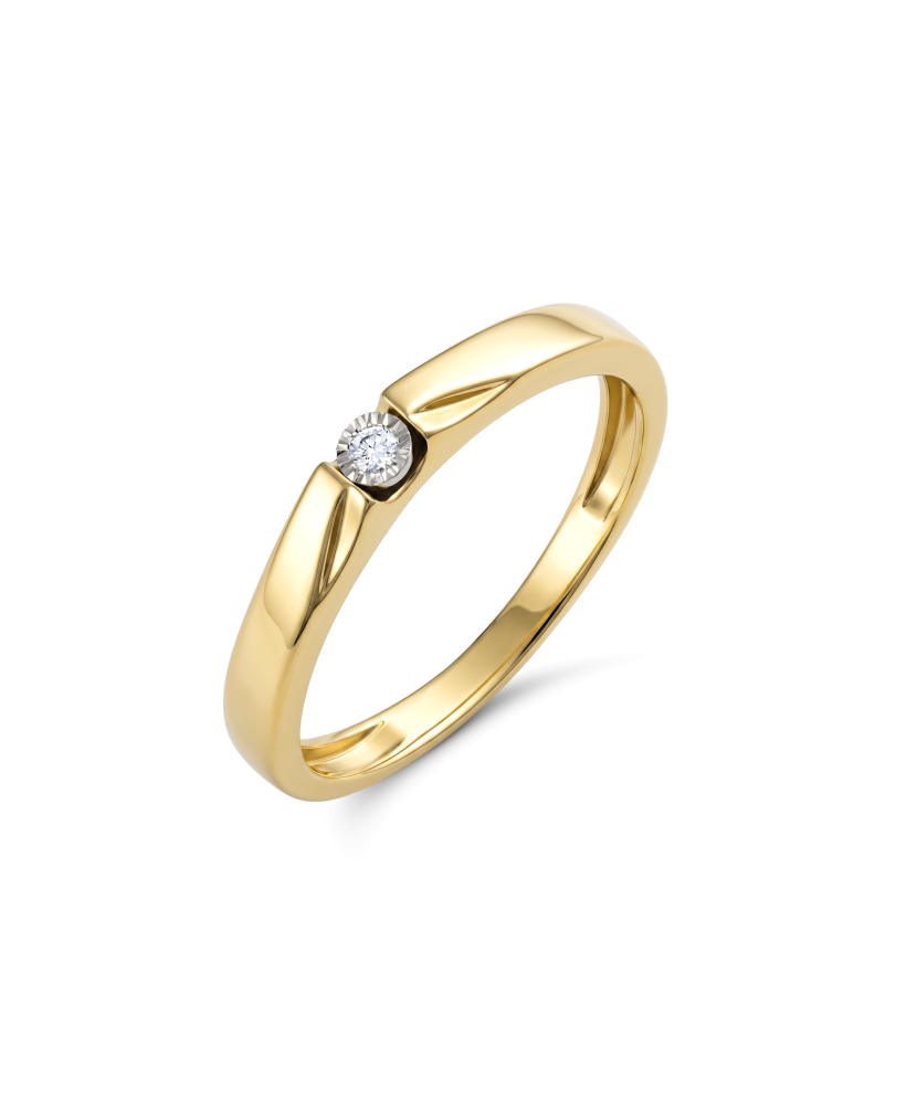 Yellow Gold ring with diamond