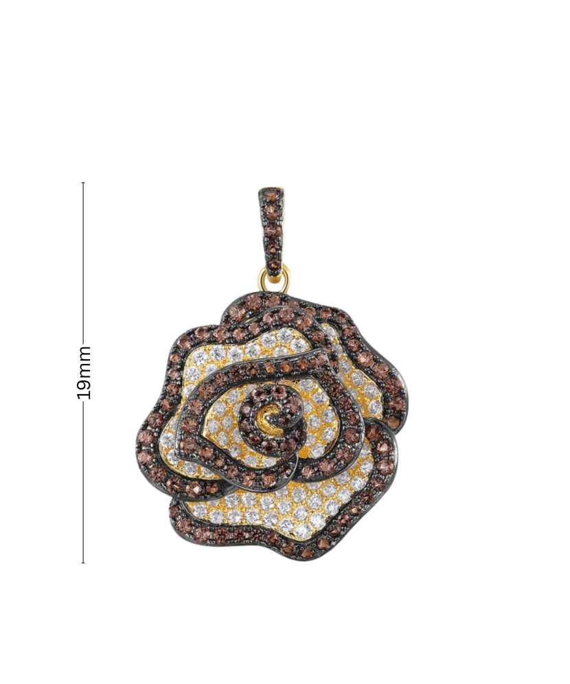 Gilded Sterling Silver pendant with spinels and zircons