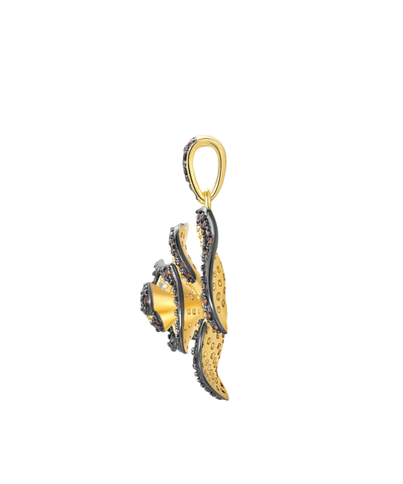 Gilded Sterling Silver pendant with spinels and zircons
