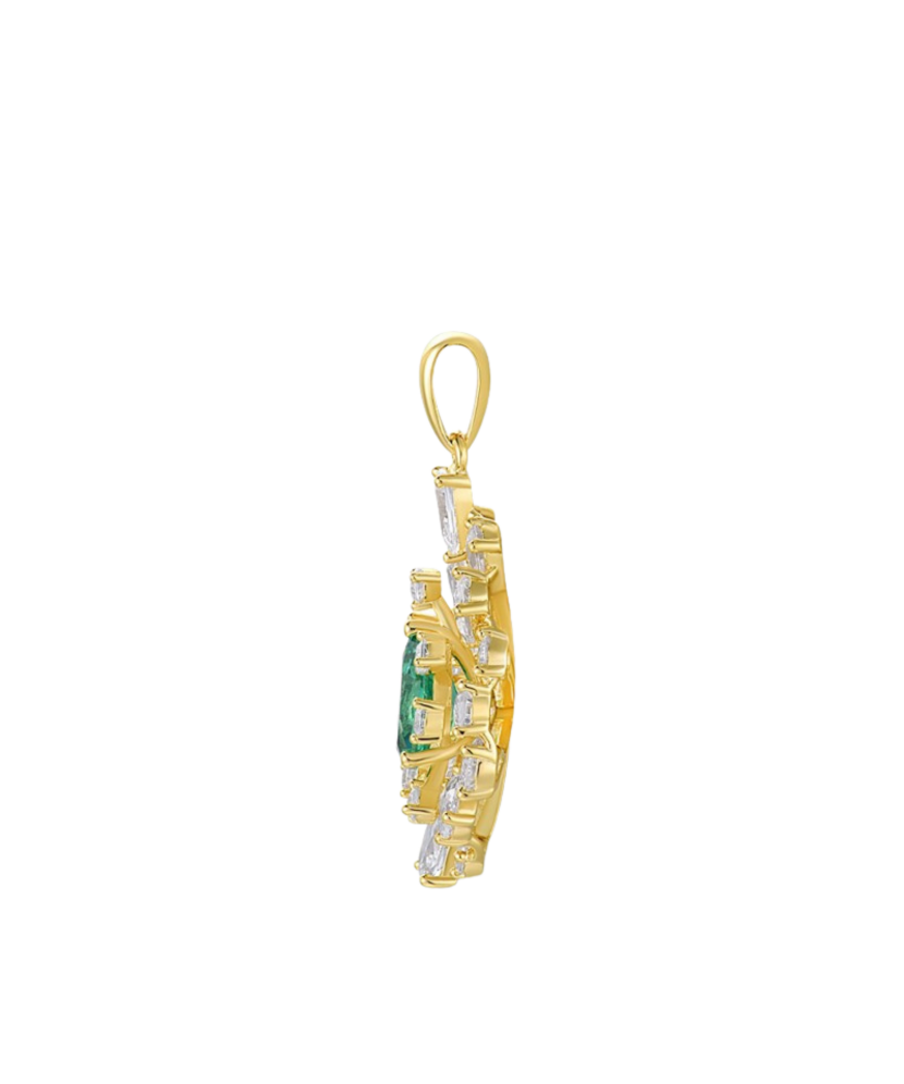 Gilded Sterling Silver pendant with spinels and zircons