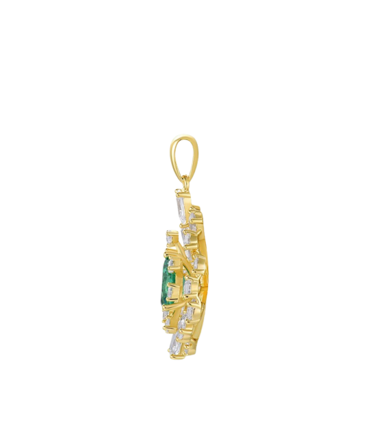 Gilded Sterling Silver pendant with spinels and zircons