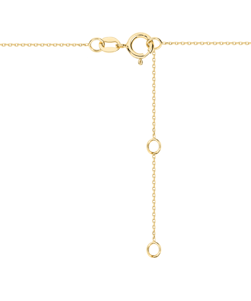 Yellow gold chain with cubic zirconia pendant