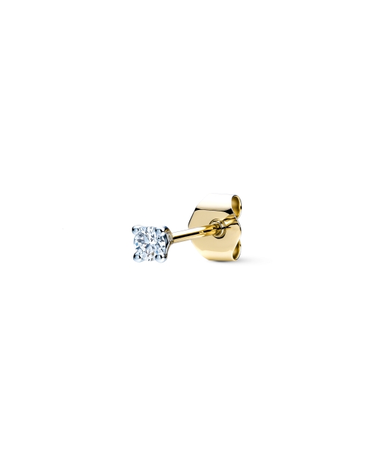 Yellow gold earring with a 0.045 ct diamond (1 pc.)