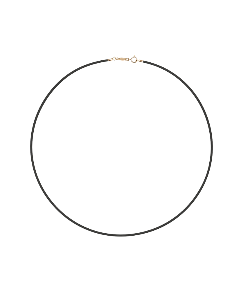 Rubber chain with gold