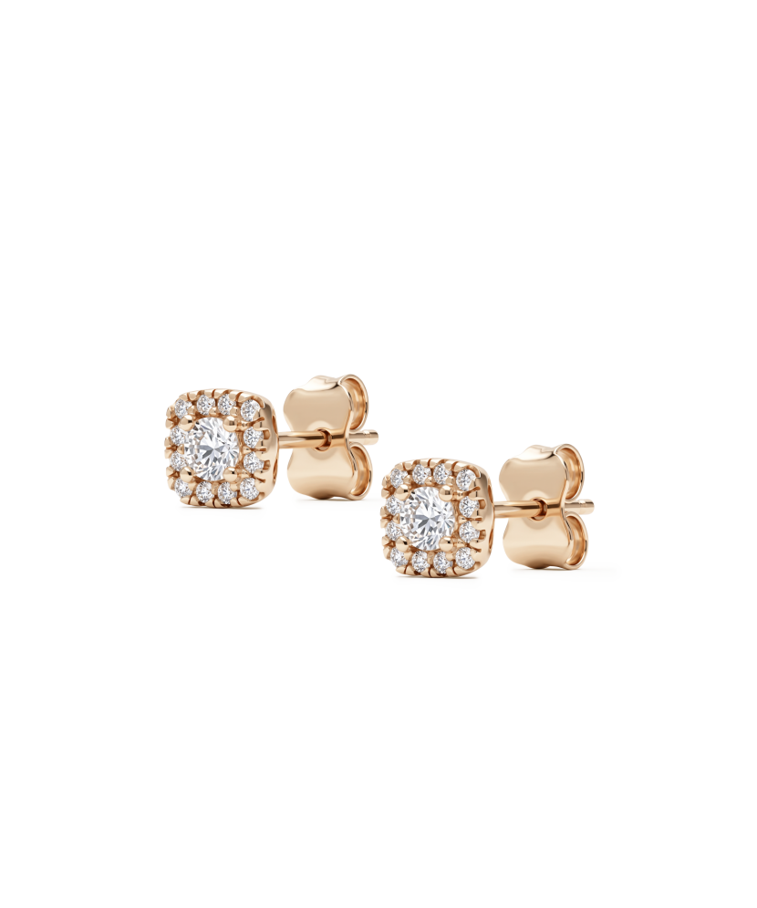 Gold earrings with zircons