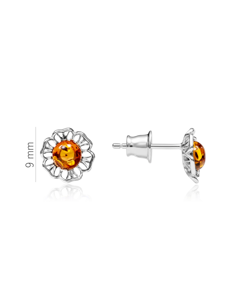 Sterling silver earrings with amber