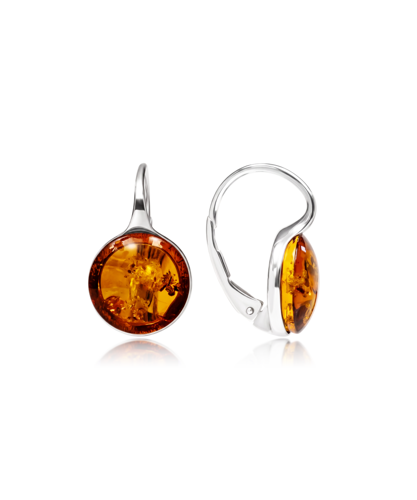 Серьги из серебра с янтарём