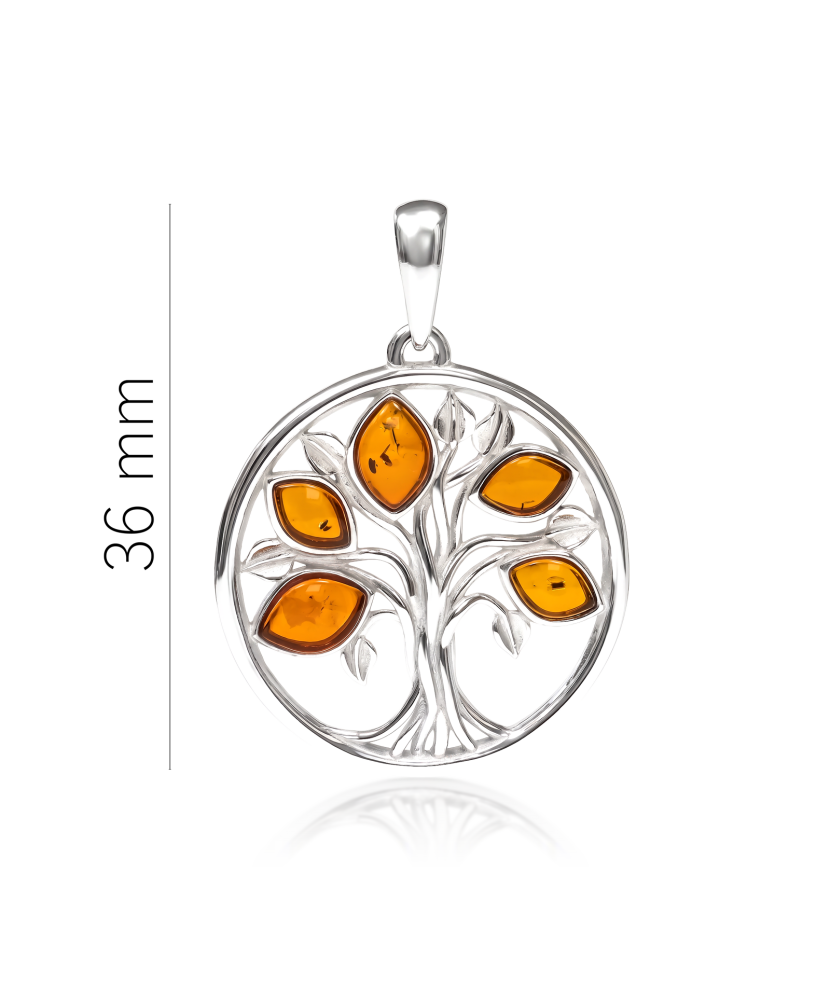Sterling silver pendant with amber