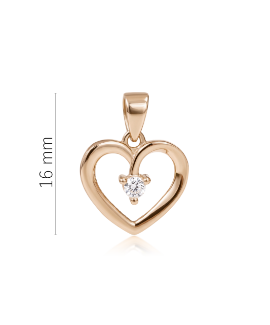 Gold pendant with zirconium