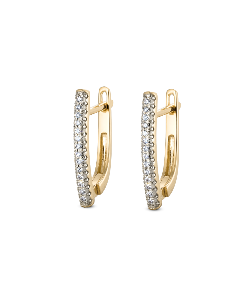 Yellow Gold earrings with diamonds