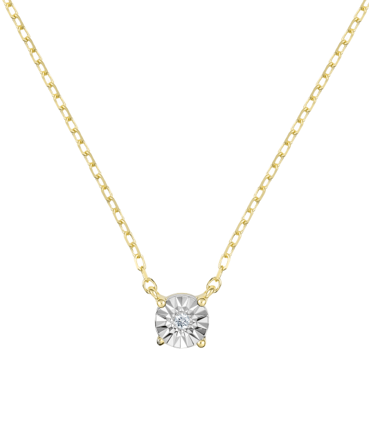 Yellow gold chain with diamond pendant