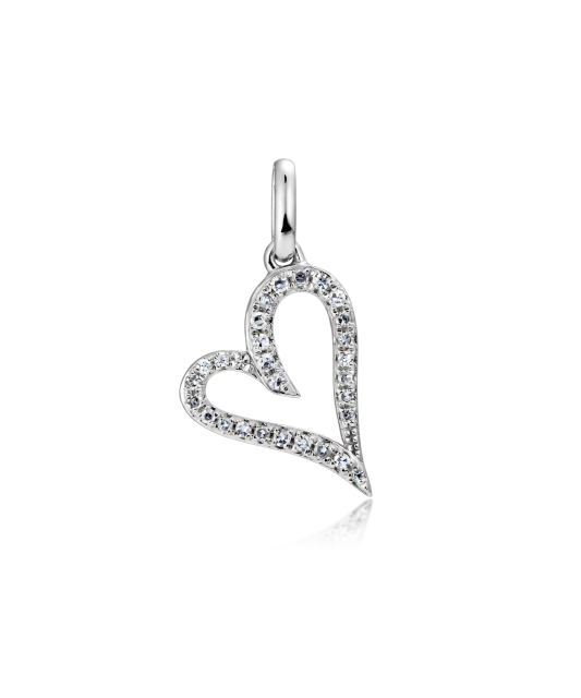 White gold pendant with diamonds "Heart"