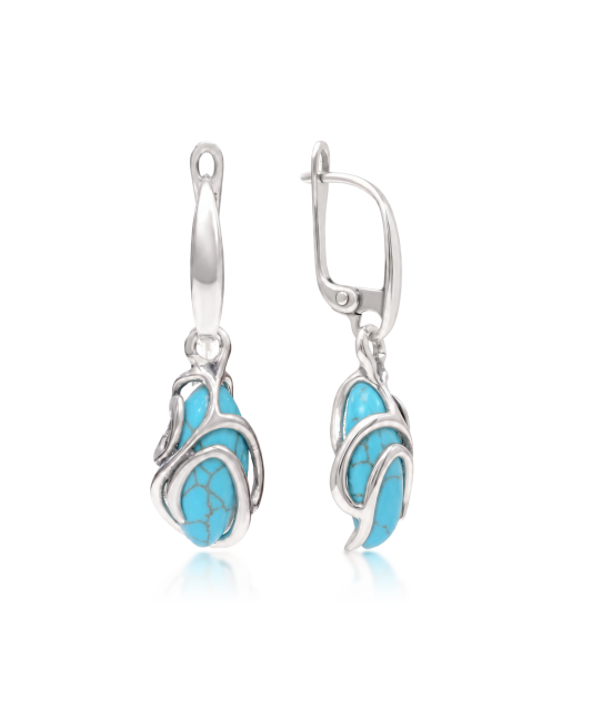 Серьги из серебра с бирюзой