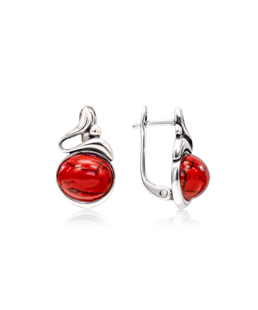 Sterling silver earrings with coral