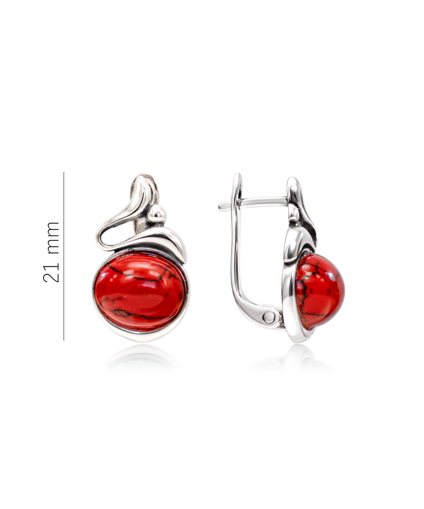Серьги из серебра с кораллом
