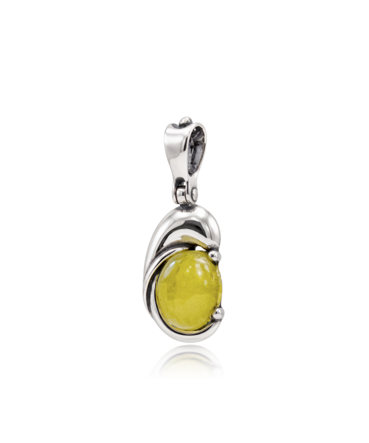 Silver pendant with citrine