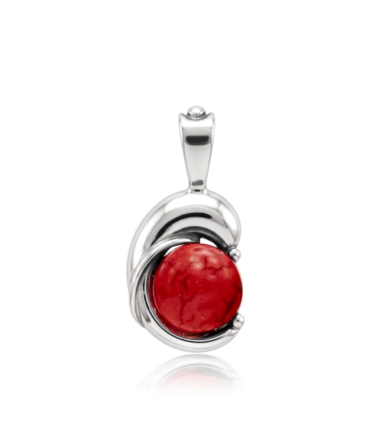 Sterling silver pendant with coral