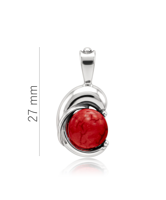 Sterling silver pendant with coral