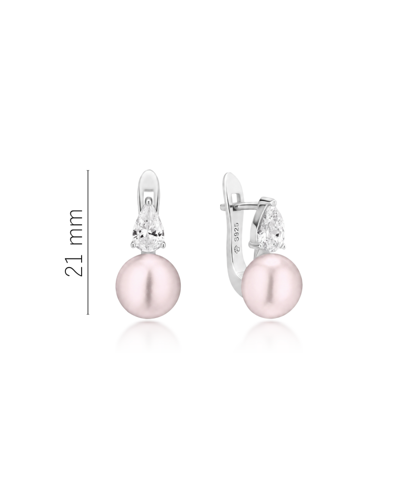 Sterling silver earrings with pearls and zircons