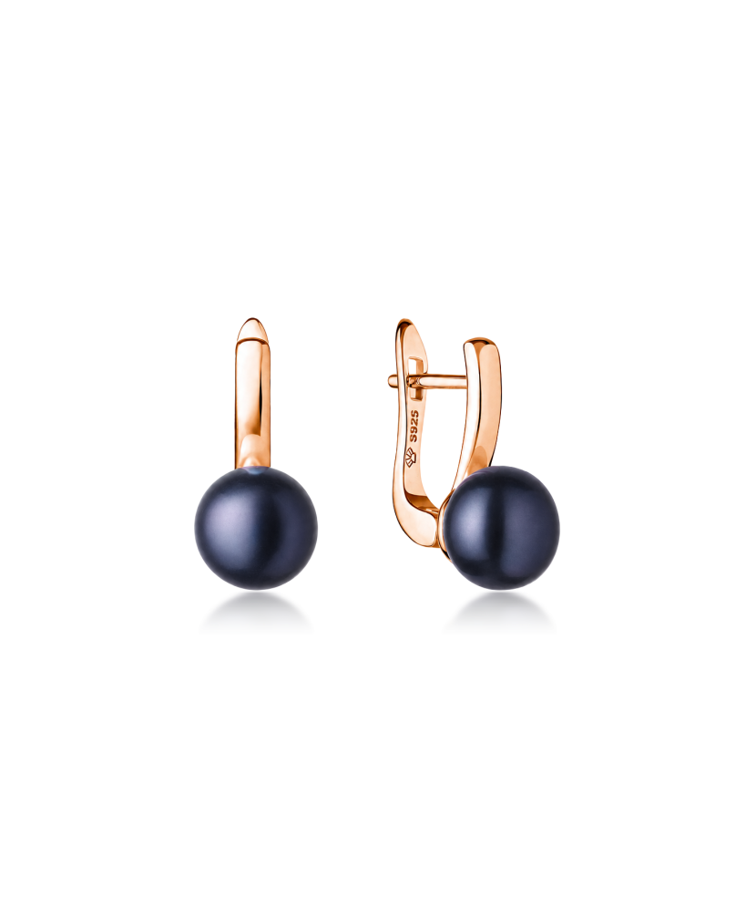 Gold-plated silver earrings with pearls