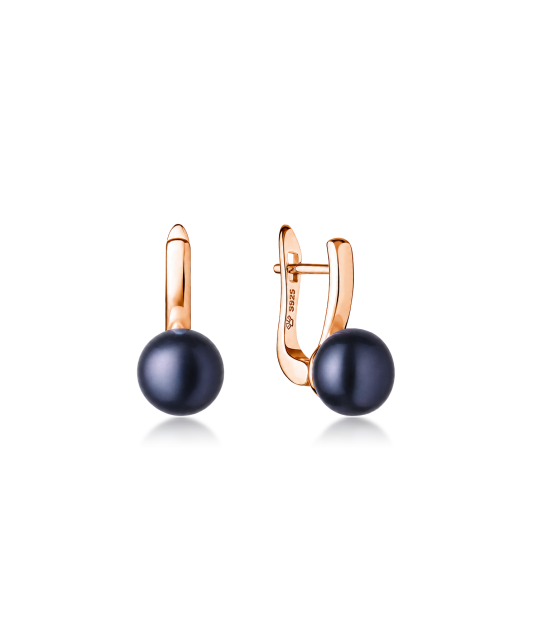 Gold-plated silver earrings with pearls