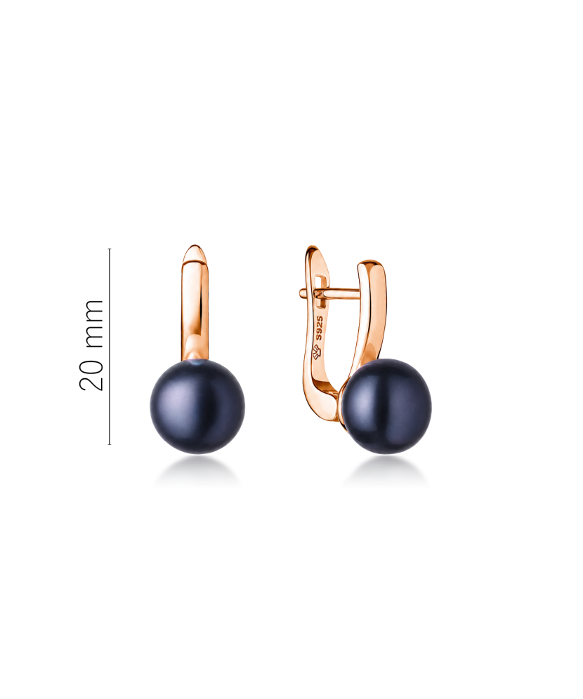 Gold-plated silver earrings with pearls