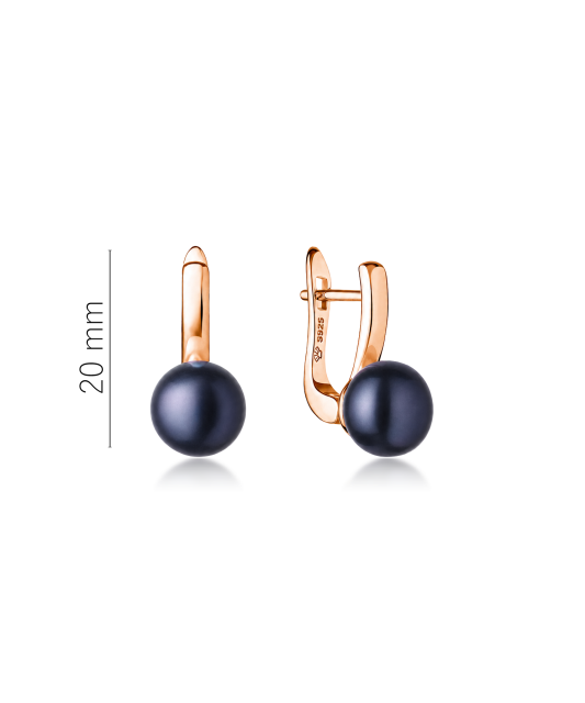 Gold-plated silver earrings with pearls