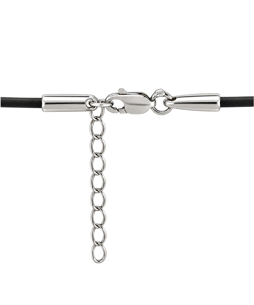 Rubber chain with hematite pendant