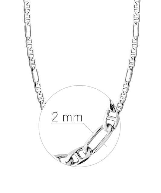 Sterling silver chain "Figaro" 2mm