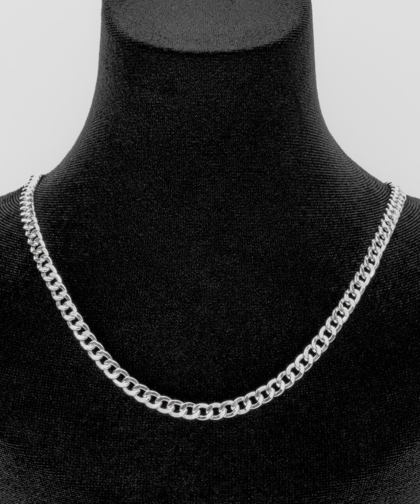 Silver “Curb” chain 4 mm