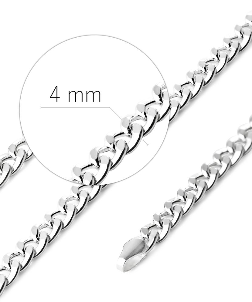 Silver “Curb” chain 4 mm