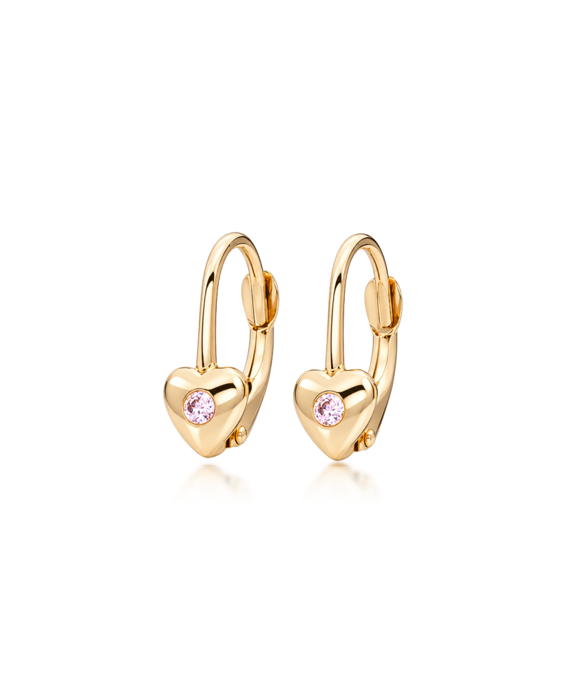 Gold earrings with zirconium