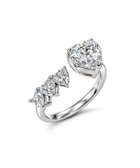 Silver ring with cubic zirconia “Heart”