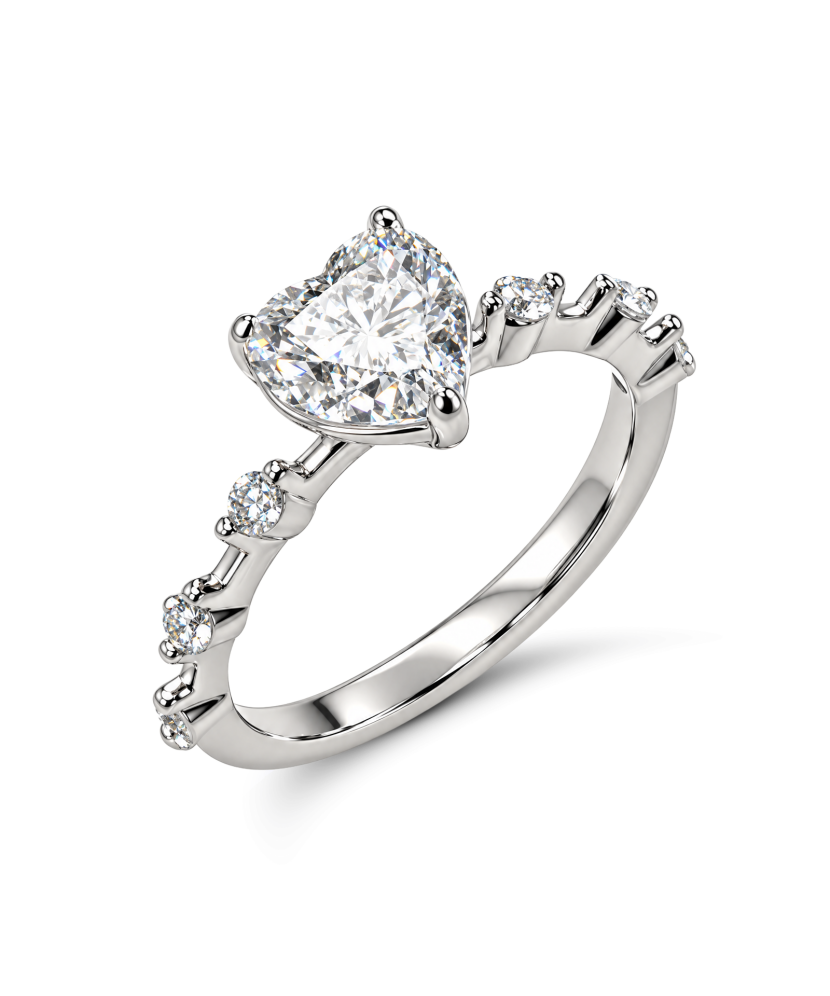 Silver ring with cubic zirconia “Heart”