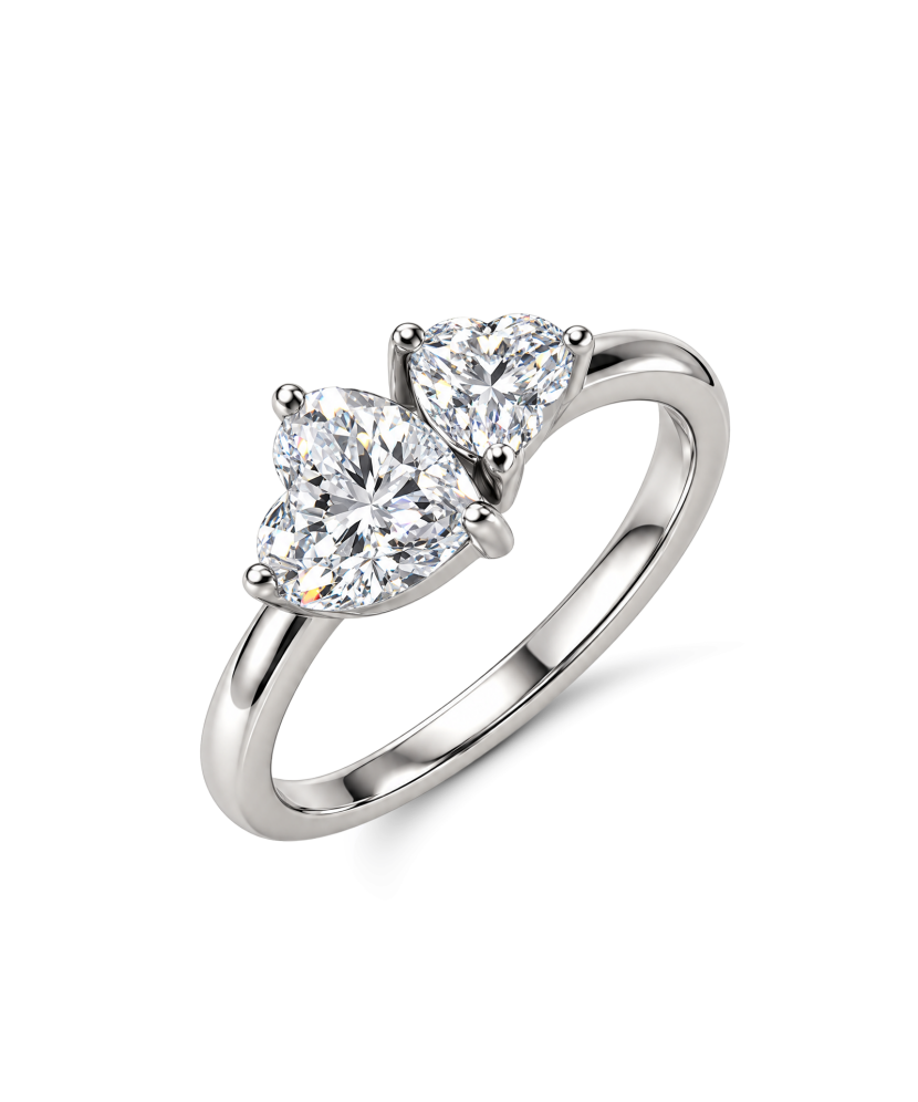 Silver ring with cubic zirconia “Heart”