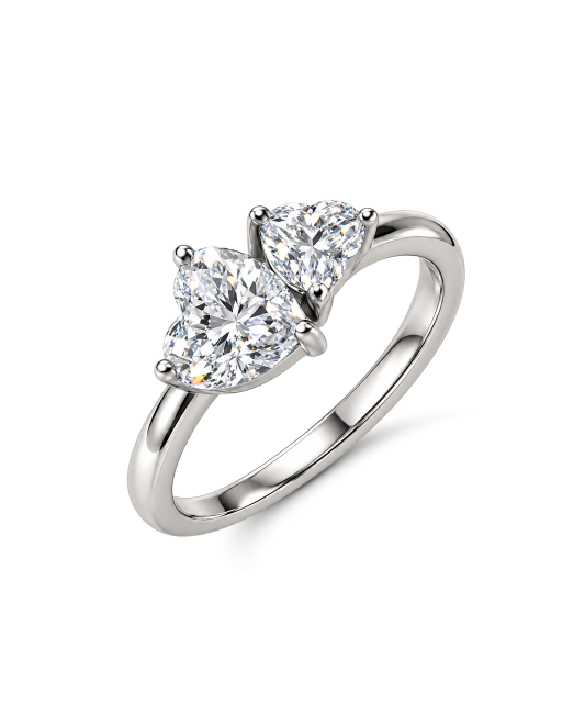 Silver ring with cubic zirconia “Heart”