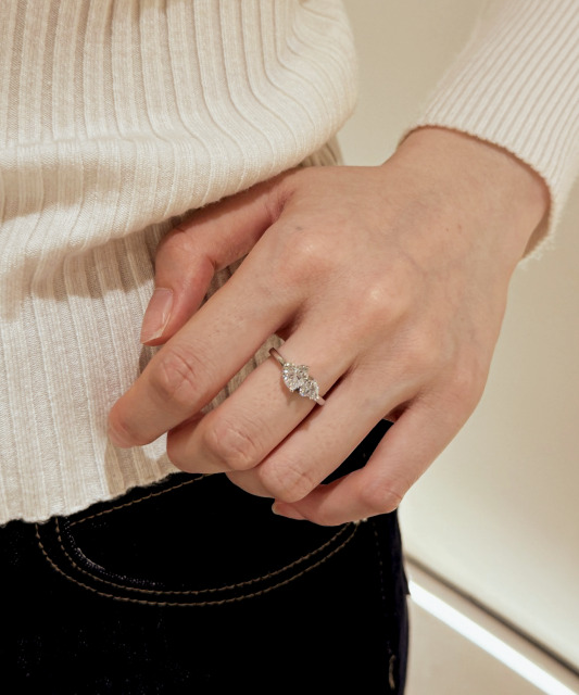 Silver ring with cubic zirconia “Heart”