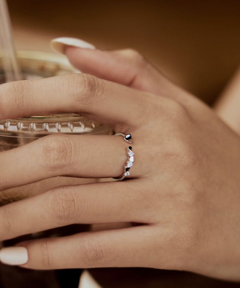 Silver ring with cubic zirconia “Heart”