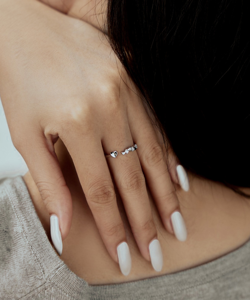 Silver ring with cubic zirconia “Heart”