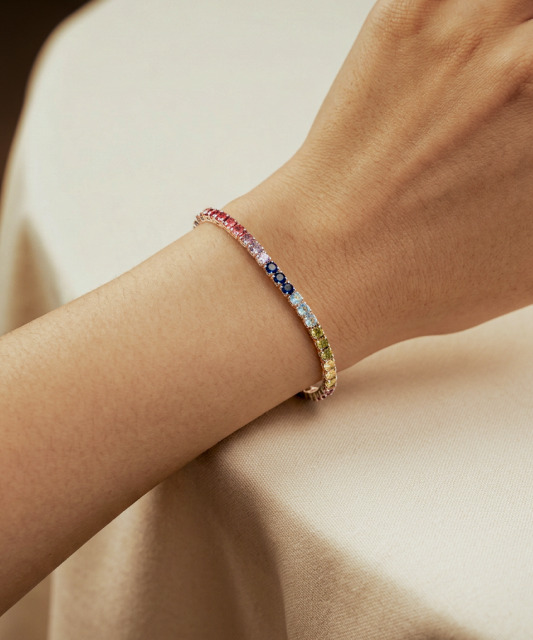 Sterling Silver bracelet with zircons