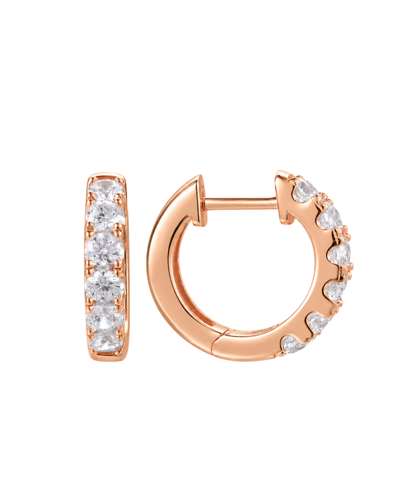 Gilded sterling silver earrings with zircons