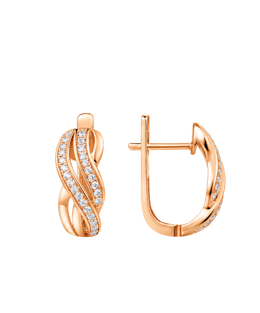Gilded sterling silver earrings with zircons