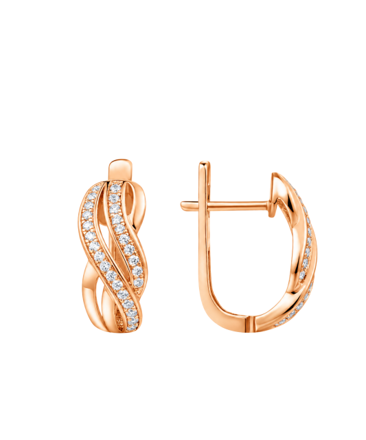 Gilded sterling silver earrings with zircons