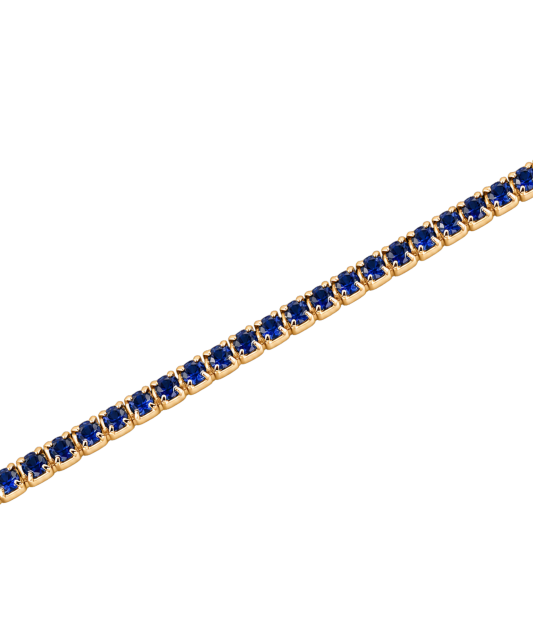 Gold-plated silver bracelet with nano sapphires