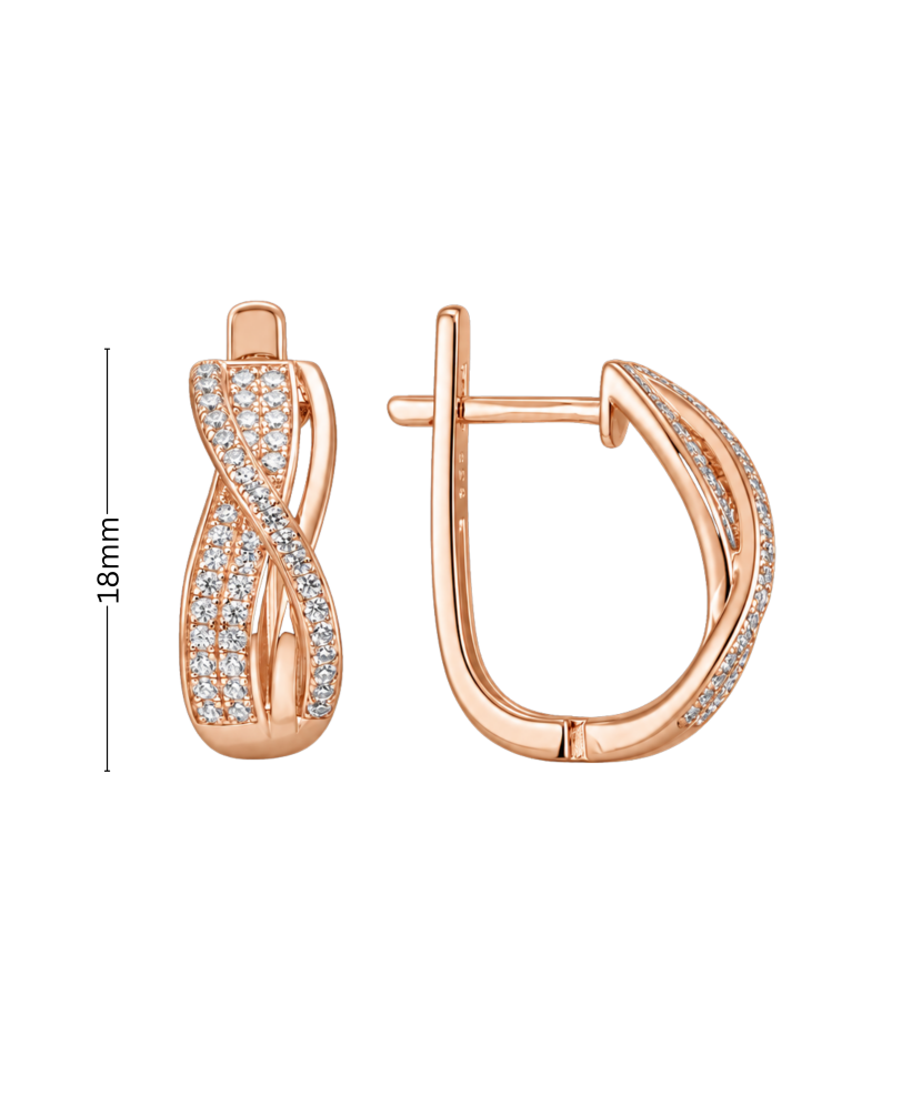 Gilded sterling silver earrings with zircons